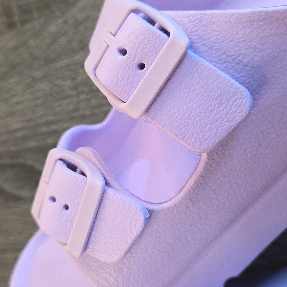 MIA Womans SANDALS size 9 Lavender Slip Ons Adjustable Open Toe - Picture 6 of 16